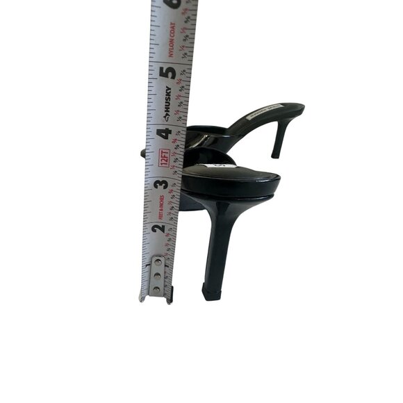 STEVE MADDEN Black Patent Leather Sandals Heels Size 8 - Picture 10 of 11